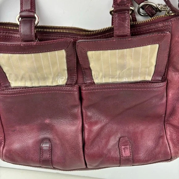 Vintage Cole Haan Avery satchel shoulder bag in oxblood leather. - Picture 14 of 16